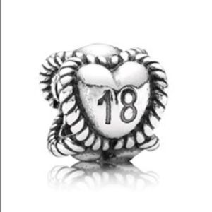 AUTHENTIC Pandora 18 birthday heart charm